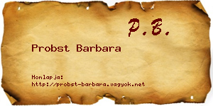 Probst Barbara névjegykártya